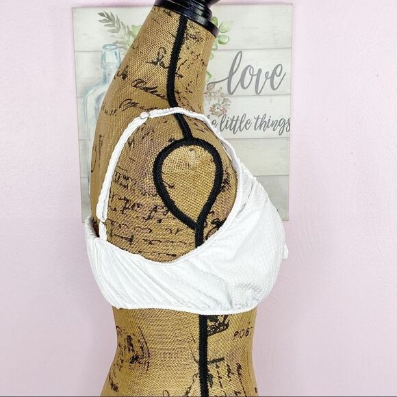 Zara Textured Cotton Linen Blend Smocked Back Crop Top White Large NWT - Picture 4 of 12